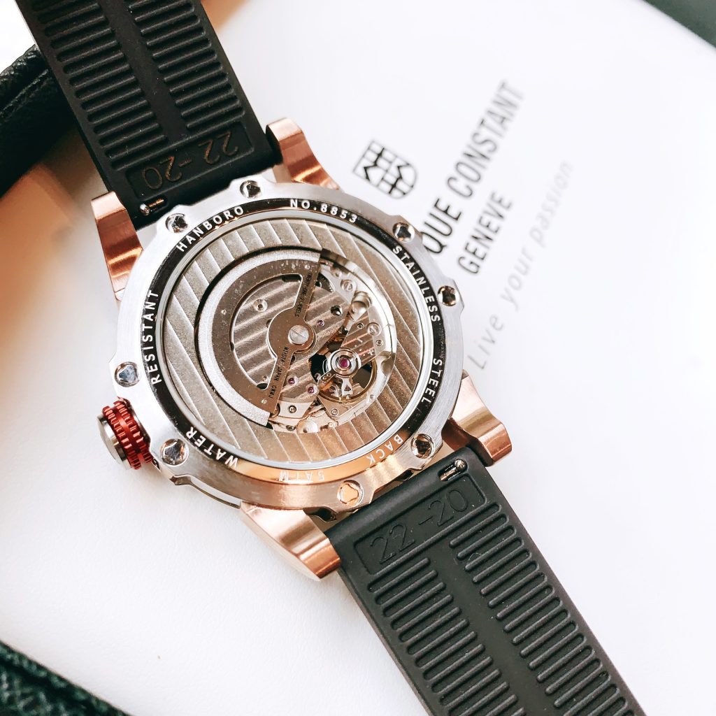 Đồng hồ Hanboro chính hãng nam dây cao su 44mm (2)