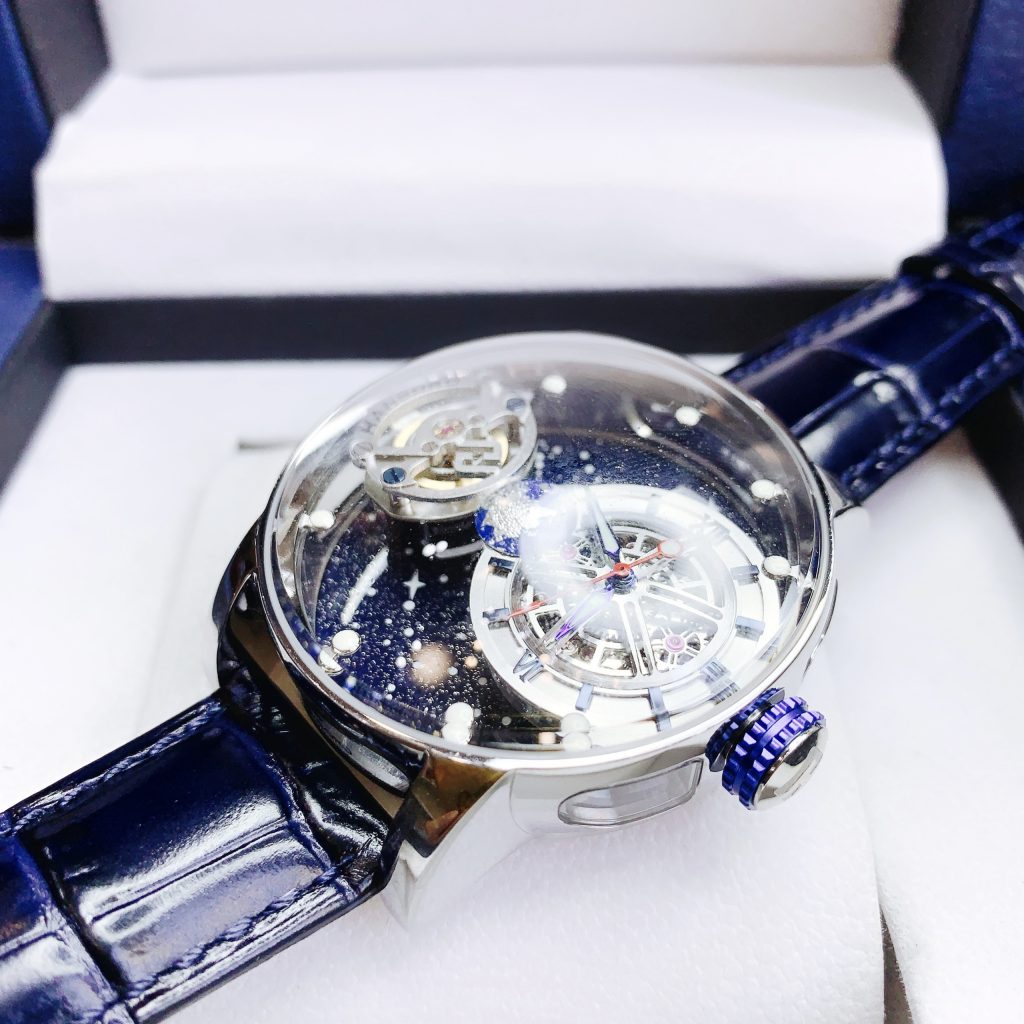 Đồng hồ Hanboro chính hãng nam mặt dải thiên hà 45mm (2)