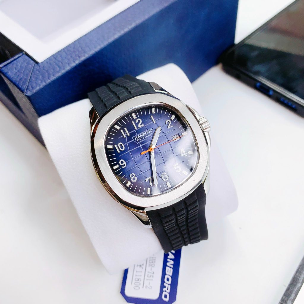 Đồng hồ Hanboro chính hãng nam mặt xanh 40mm (2)