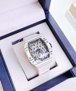 Đồng hồ Hanboro chính hãng nam vỏ carbon màu trắng 45mm (2)