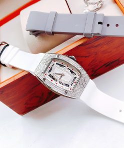 Đồng hồ Hanboro chính hãng nữ dây cao su trắng 36mm (10)