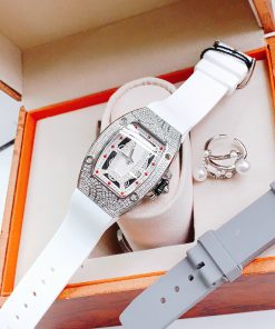 Đồng hồ Hanboro chính hãng nữ dây cao su trắng 36mm (10)