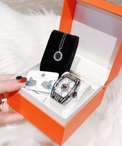 Đồng hồ Hanboro chính hãng nữ dây cao su trắng 36mm (2)