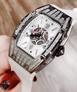 Đồng hồ Hanboro chính hãng nữ dây cao su trắng 36mm (2)