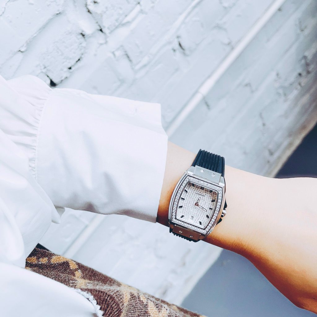 Đồng hồ Hanboro chính hãng nữ mặt đính đá Swarovski 36mm (2)