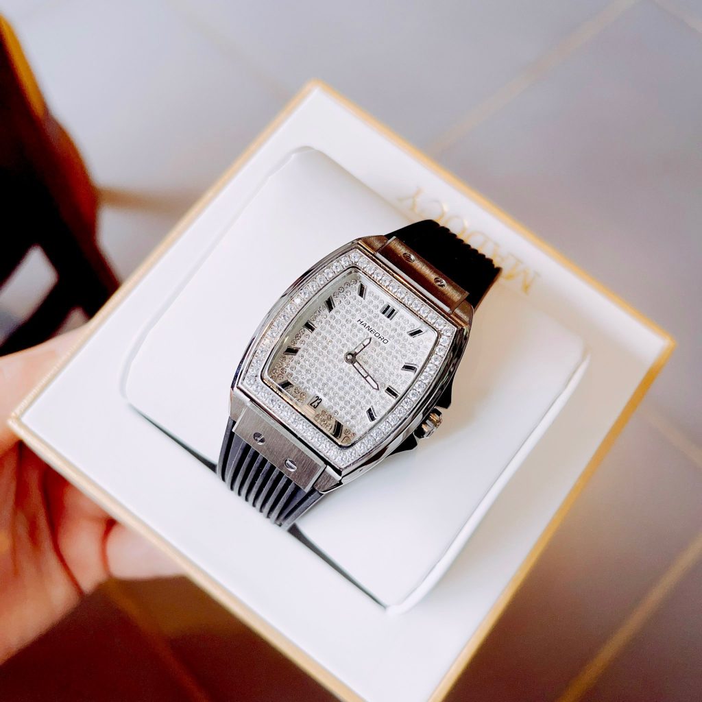 Đồng hồ Hanboro chính hãng nữ mặt đính đá Swarovski 36mm (2)