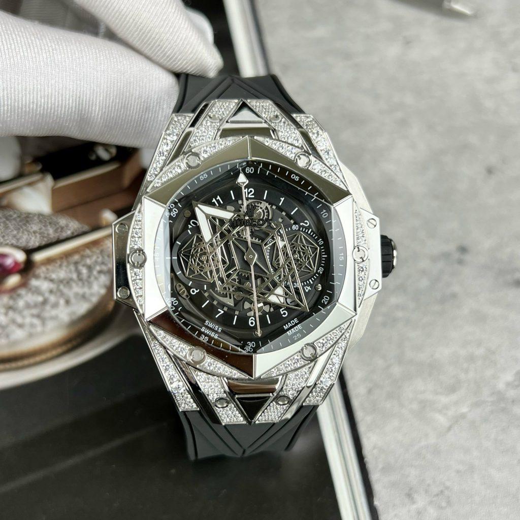 Đồng hồ Hublot Big Bang Sang Bleu II Replica đính đá 44mm (1)