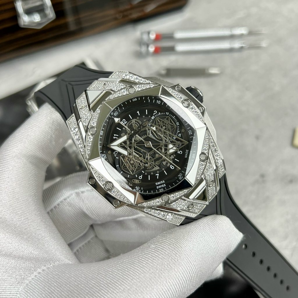 Đồng hồ Hublot Big Bang Sang Bleu II Replica đính đá 44mm (1)