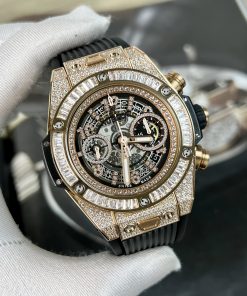 Đồng hồ Hublot Big Bang Unico King Gold đính đá Replica 11 45mm (2)