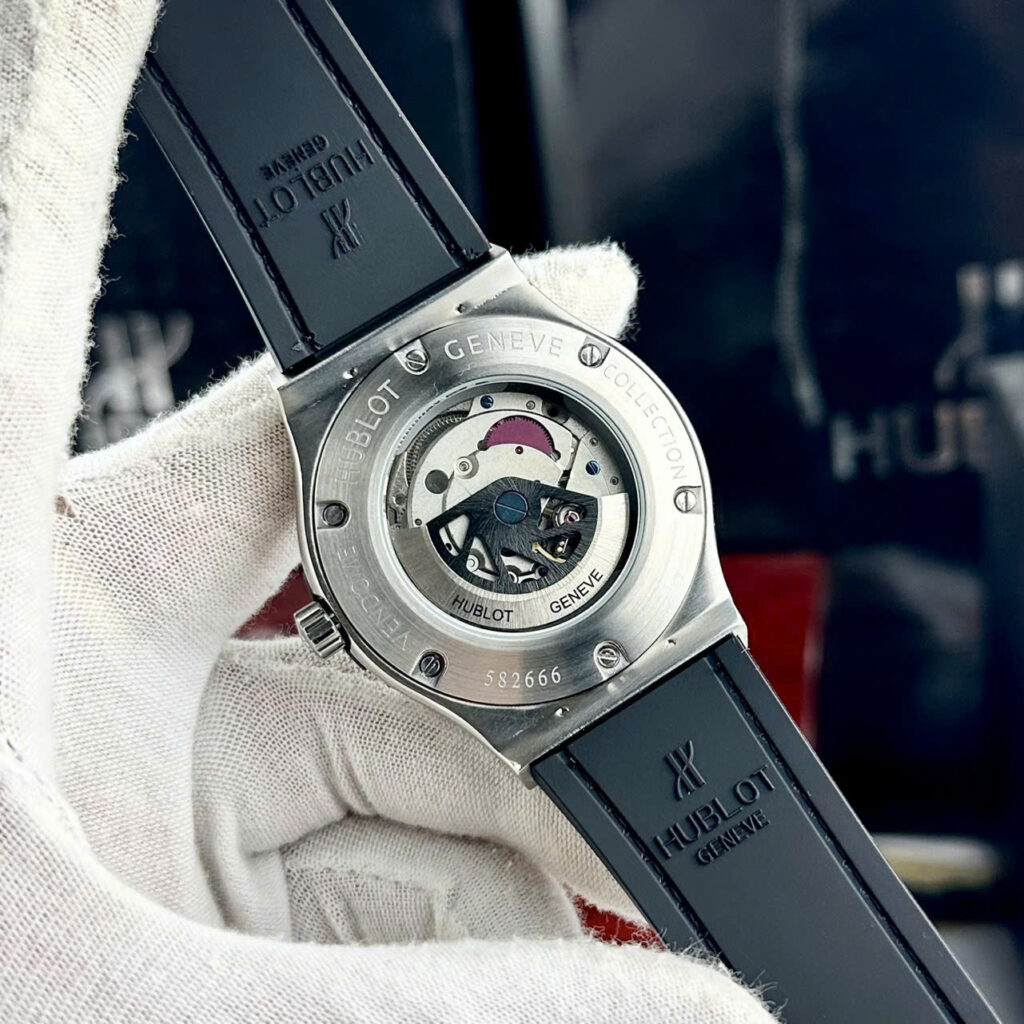 Đồng hồ Hublot nam dây da bọc cao su Hublot Classic Fusion máy cơ màu đen- Dwatch HB7