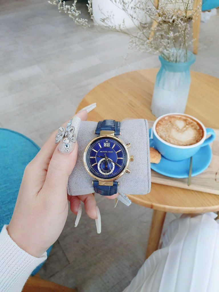 Đồng hồ Michael Kors MK2425 Like Auth nữ màu xanh 38mm (2)