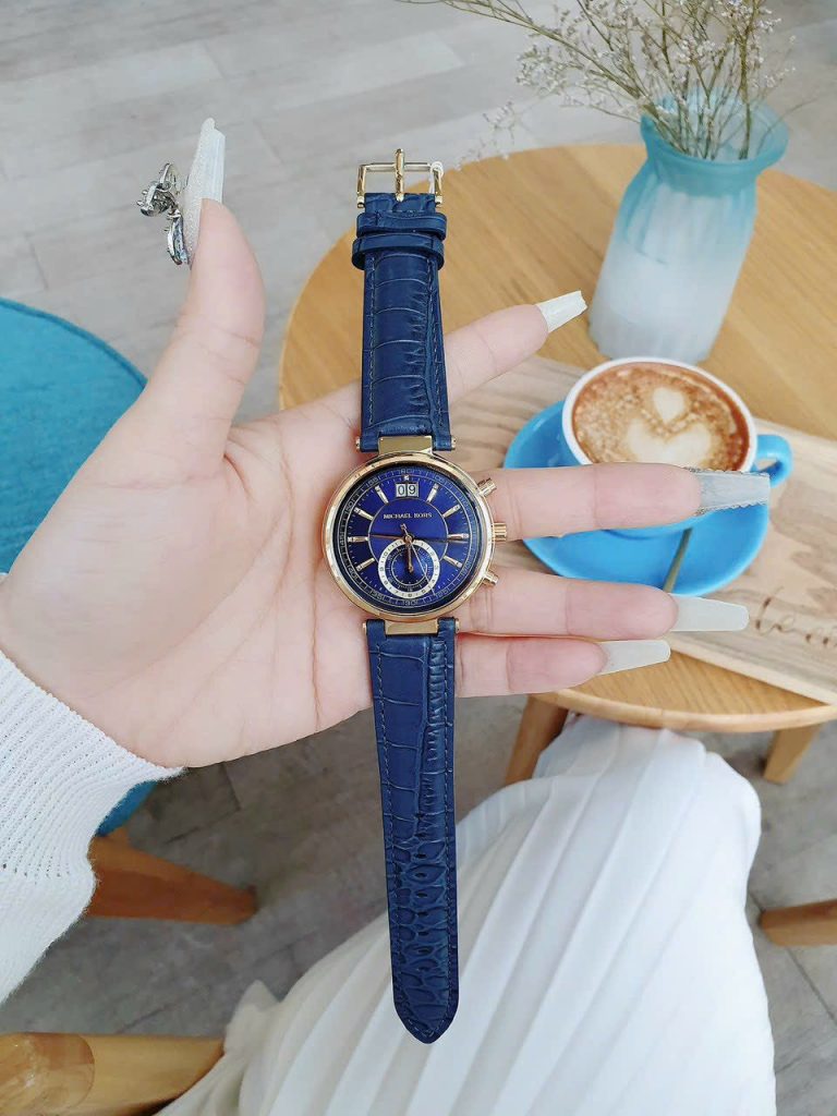 Đồng hồ Michael Kors MK2425 Like Auth nữ màu xanh 38mm (2)