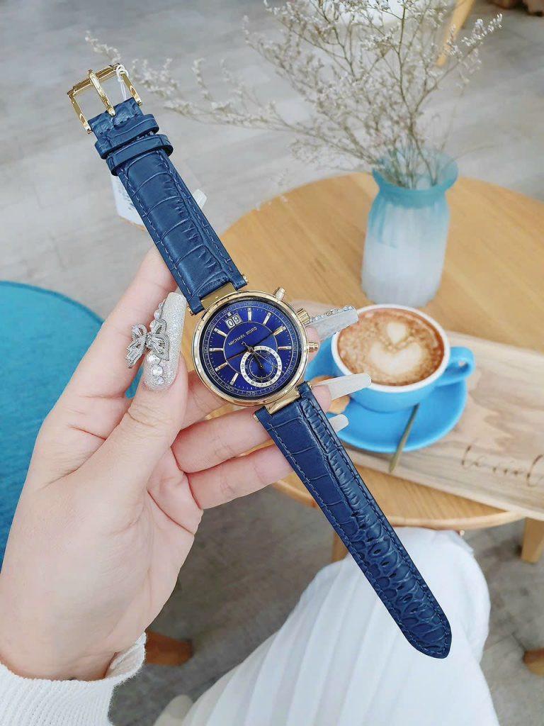 Đồng hồ Michael Kors MK2425 Like Auth nữ màu xanh 38mm (2)