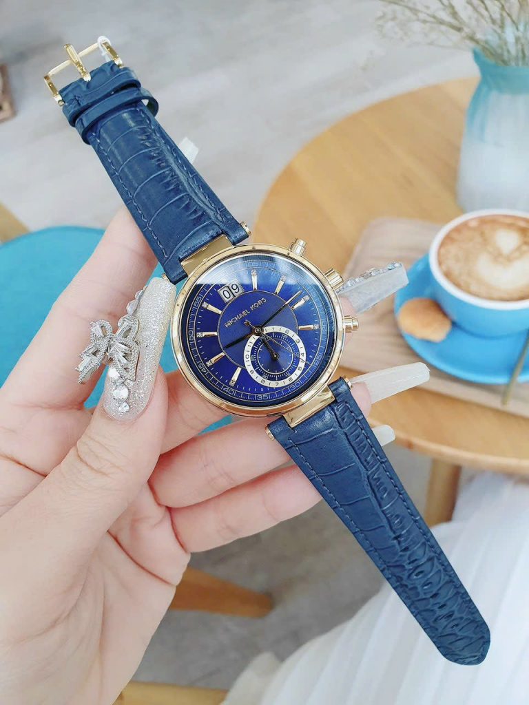 Đồng hồ Michael Kors MK2425 Like Auth nữ màu xanh 38mm (2)