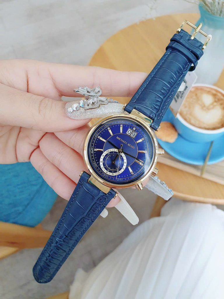 Đồng hồ Michael Kors MK2425 Like Auth nữ màu xanh 38mm (2)