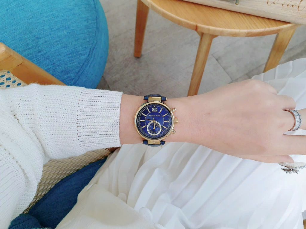 Đồng hồ Michael Kors MK2425 Like Auth nữ màu xanh 38mm (2)