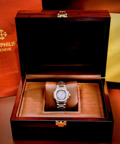 Đồng hồ Patek Philippe nữ Nautilus rose gold mặt xám đính đá máy pin rẻ 32mm