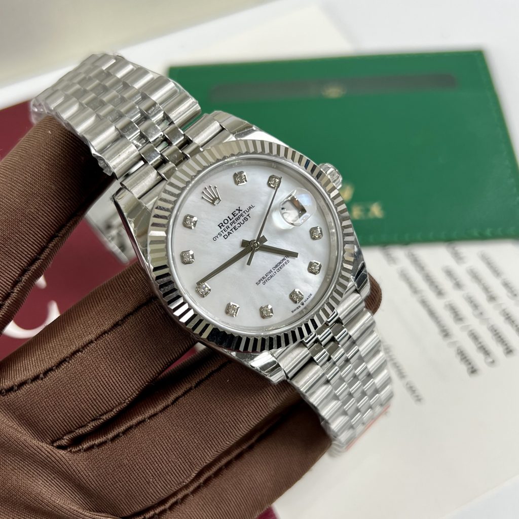 Đồng hồ Replica 11 Rolex DateJust mặt khảm xà cừ EW Factory 41mm (2)