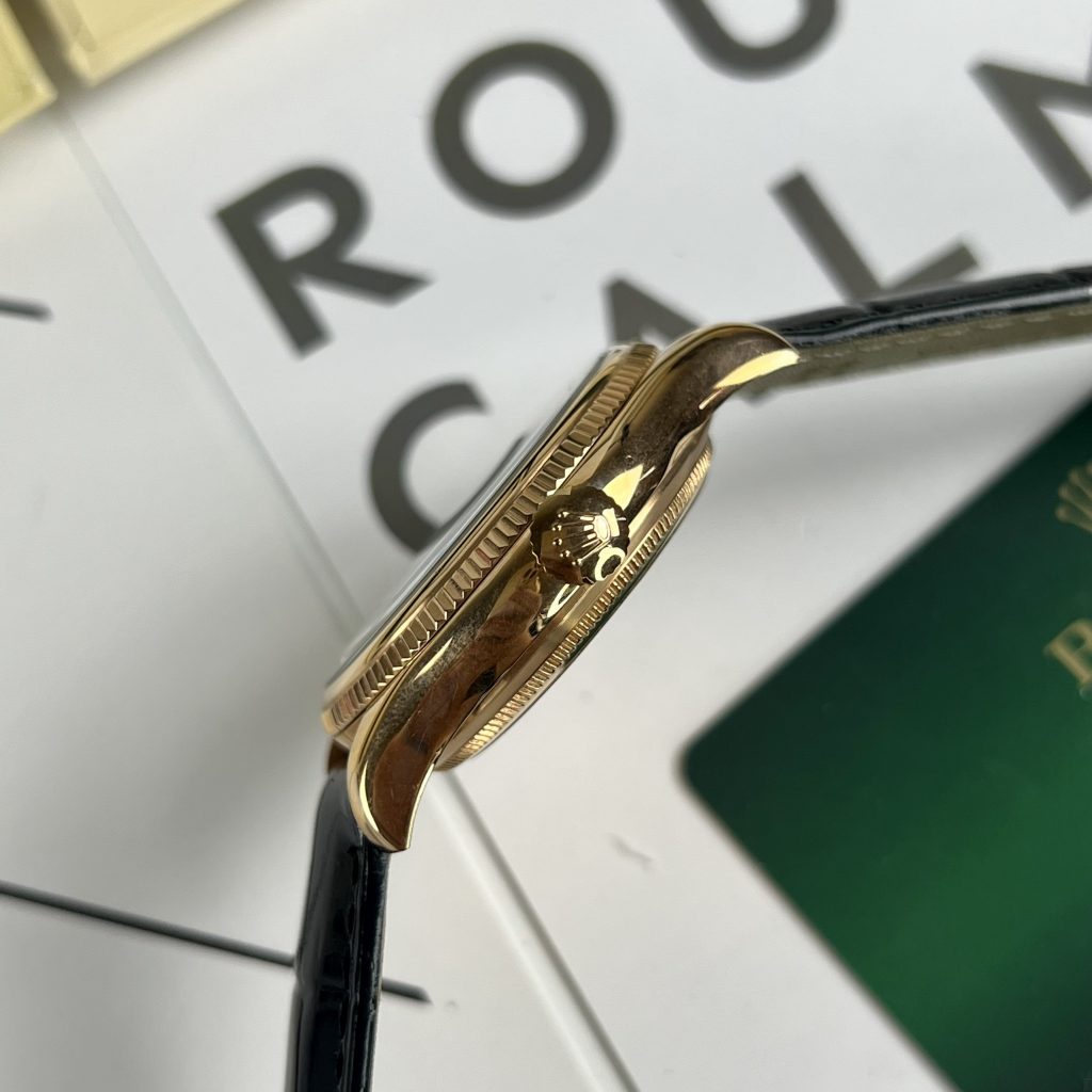 Đồng hồ Rolex Cellini nam mặt đen Replica 11 cao cấp 39mm (2)