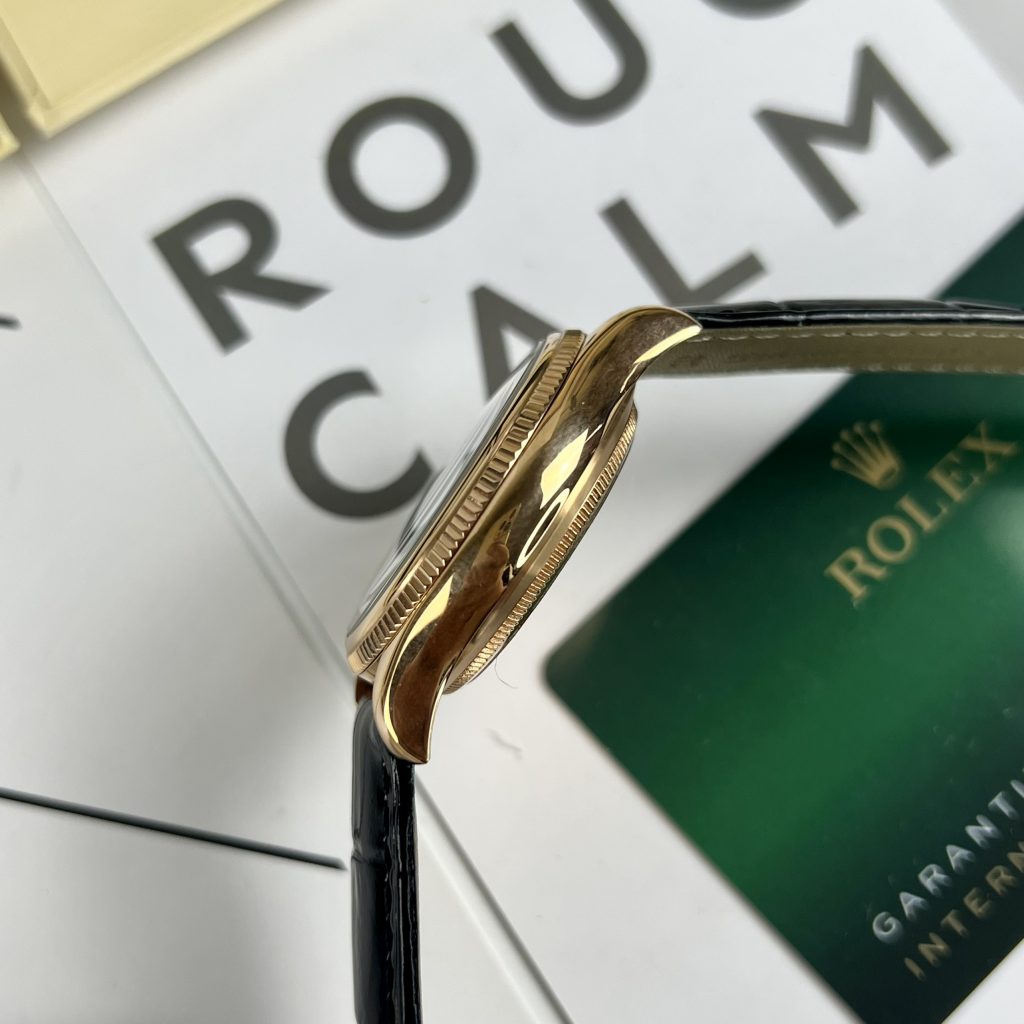 Đồng hồ Rolex Cellini nam mặt đen Replica 11 cao cấp 39mm (2)