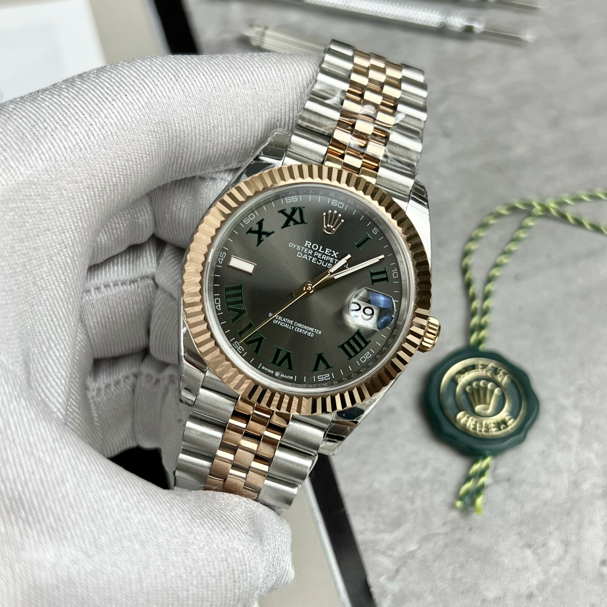 Đồng hồ Rolex DateJust nam cọc số la mã Rep 11 EW Factory 41mm (6) Đồng hồ Rolex DateJust nam cọc số la mã Rep 11 EW Factory 41mm (2)