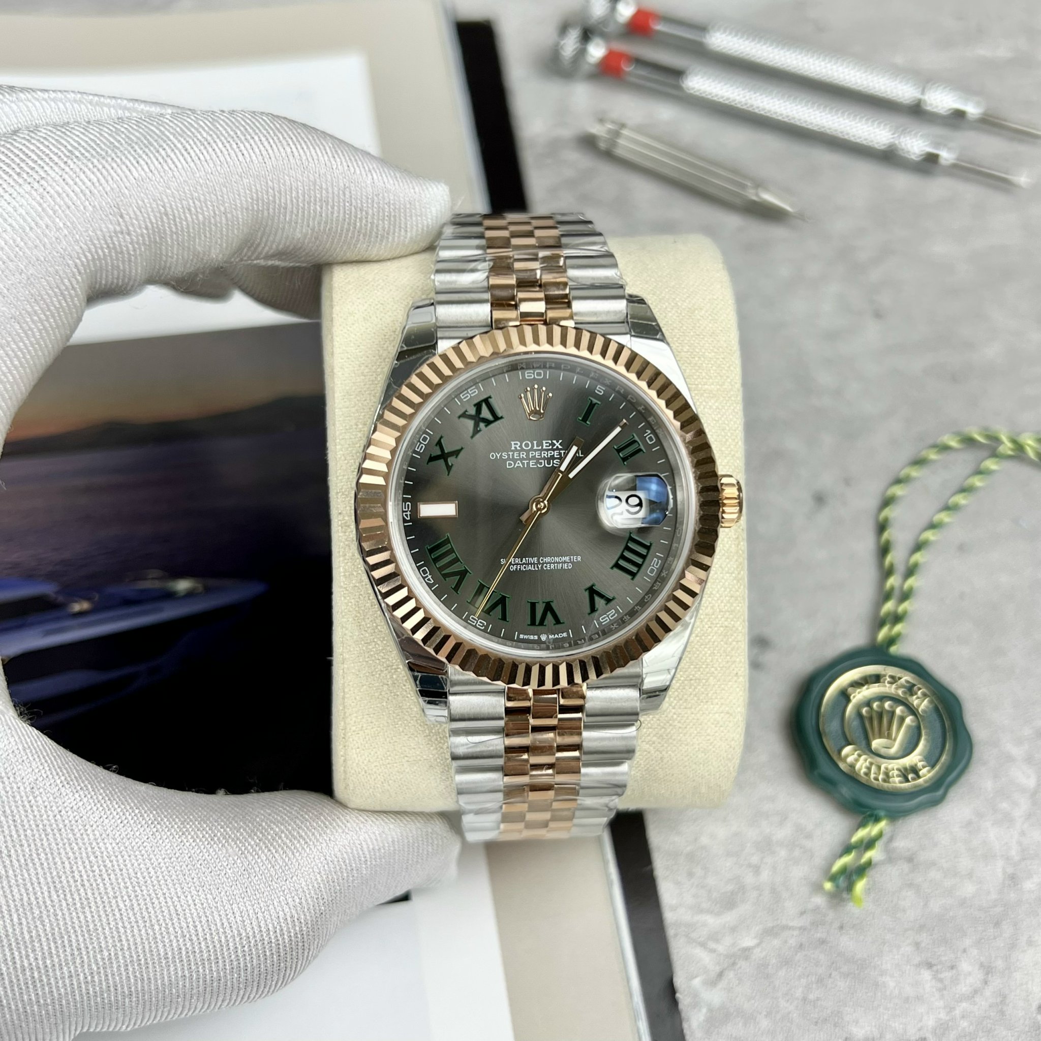 Đồng hồ Rolex DateJust nam cọc số la mã Rep 11 EW Factory 41mm (8) Đồng hồ Rolex DateJust nam cọc số la mã Rep 11 EW Factory 41mm (2)
