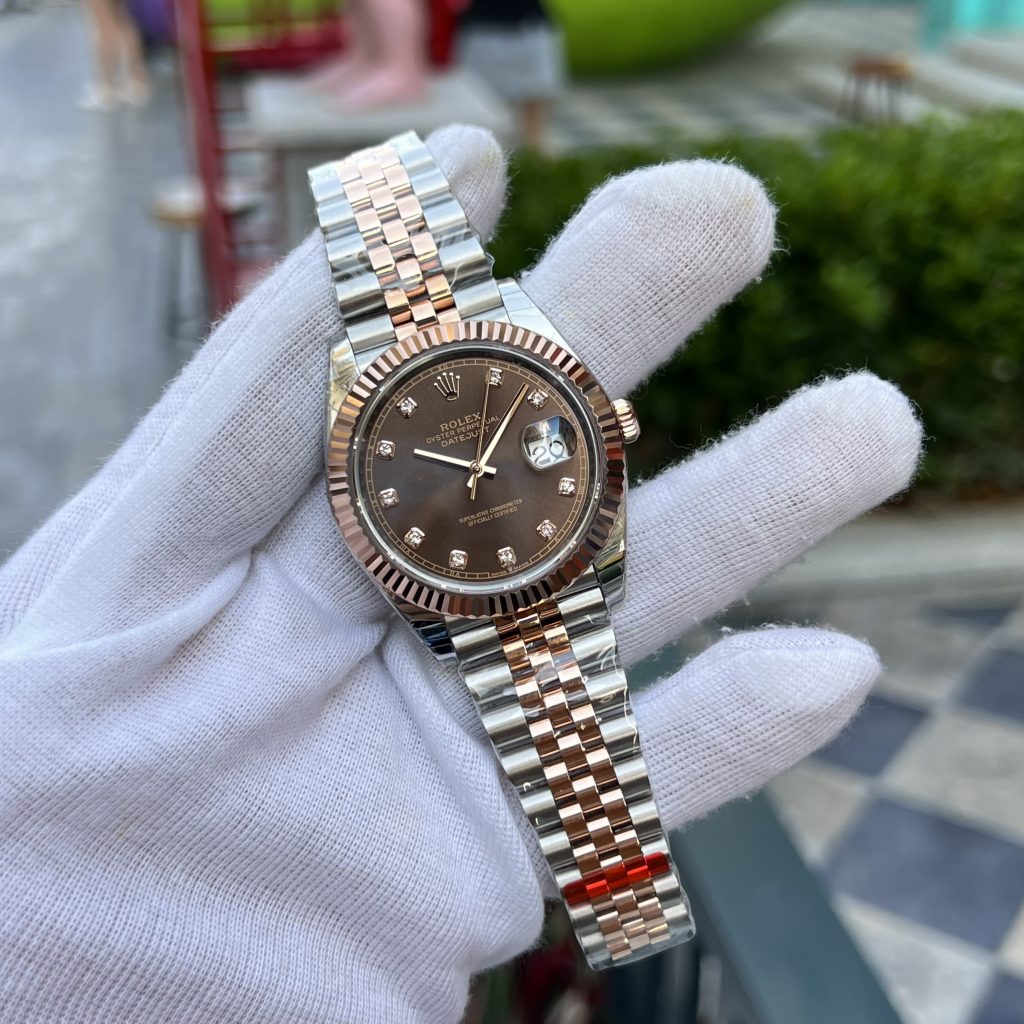 Đồng hồ Rolex DateJust nam mặt Chocolate Replica 11 EW Factory 41mm (2)