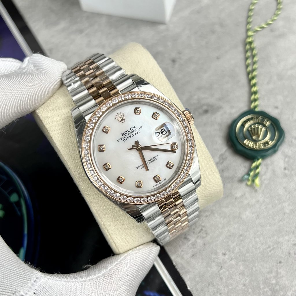 Đồng hồ Rolex DateJust nam mặt khảm xà cừ Replica 11 EW Factory 41mm (2)