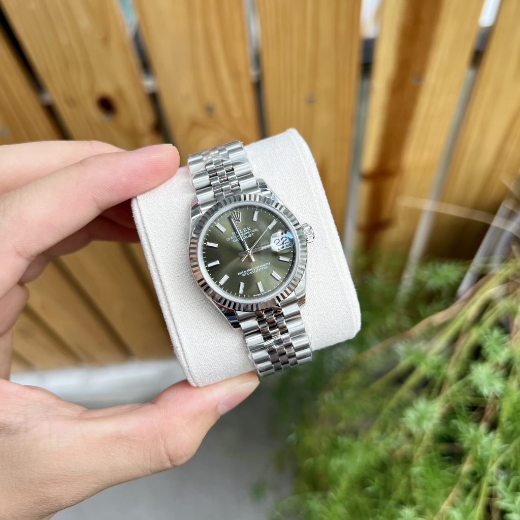Đồng hồ Rolex DateJust nữ dial green Replica 11 EW Factory 31mm (2)