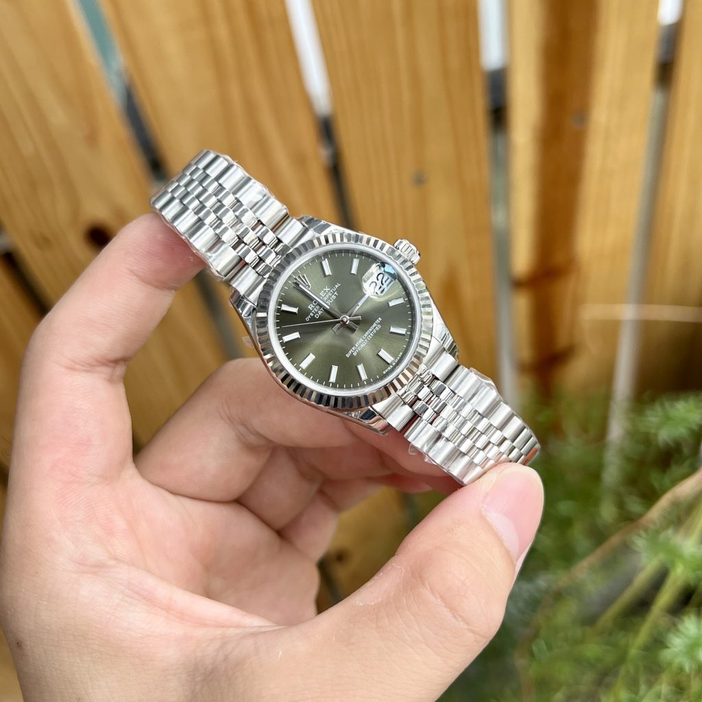 Đồng hồ Rolex DateJust nữ dial green Replica 11 EW Factory 31mm (2)