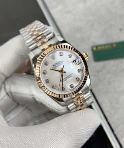 Đồng hồ Rolex DateJust nữ mặt khảm xà cừ Replica 11 EW Factory 31mm (2)