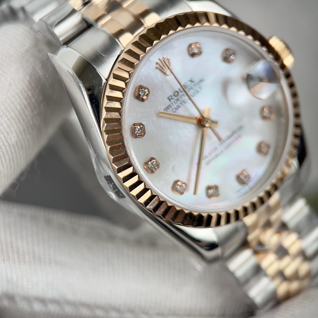 Đồng hồ Rolex DateJust nữ mặt khảm xà cừ Replica 11 EW Factory 31mm (2)