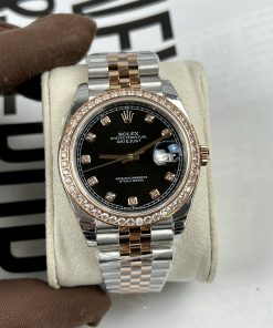 Đồng hồ Rolex Datejust Replica cao cấp mặt đen đính đá 36-41mm (8)