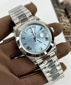 Đồng hồ Rolex Day-Date Replica 11 mặt số màu xanh băng EW Factory 40mm (1)