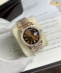 Đồng hồ Rolex Day-Date Unisex màu chocolate Replica 11 cao cấp 36mm (2)