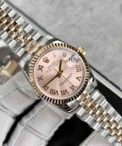 Đồng hồ Rolex Replica 11 nữ mặt số hồng EW Factory 31mm (11)