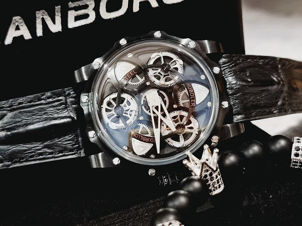 Đồng hồ chính hãng Hanboro By Huboler nam màu đen 44mm (2)