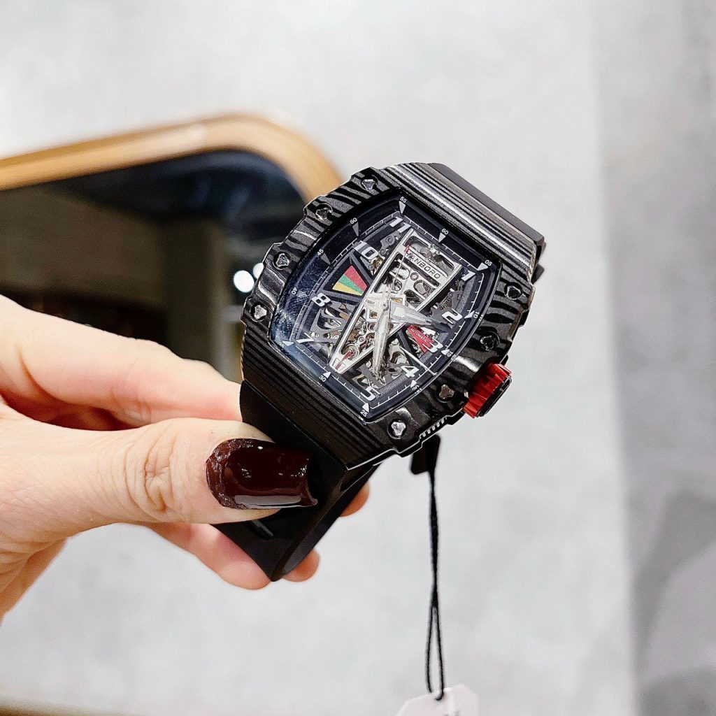 Đồng hồ chính hãng Hanboro By Huboler nam máy cơ tự động 40x48mm (2)