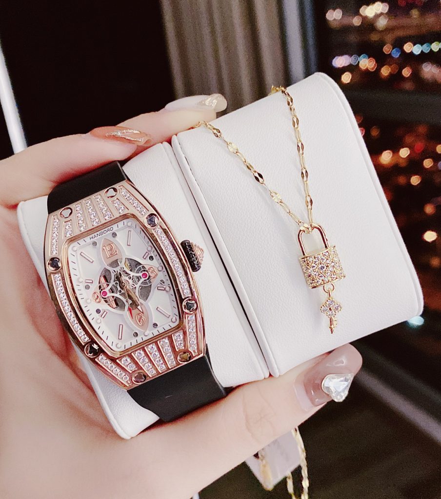 Đồng hồ chính hãng Hanboro By Huboler nữ đính đá 36mm (2)