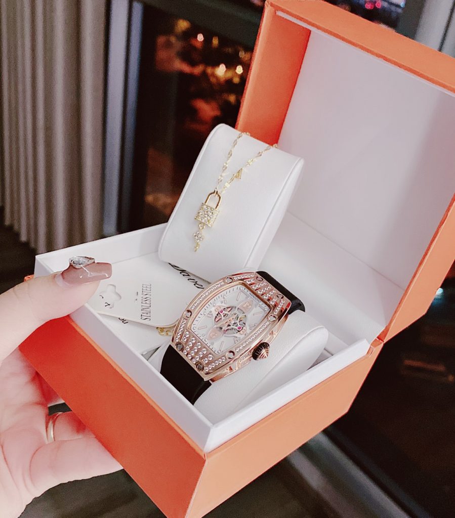 Đồng hồ chính hãng Hanboro By Huboler nữ đính đá 36mm (2)