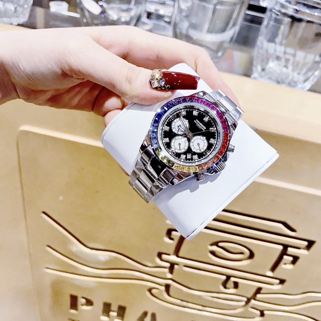 Đồng hồ chính hãng Hanboro Rainbow Unisex dây kim loại 40mm (2)