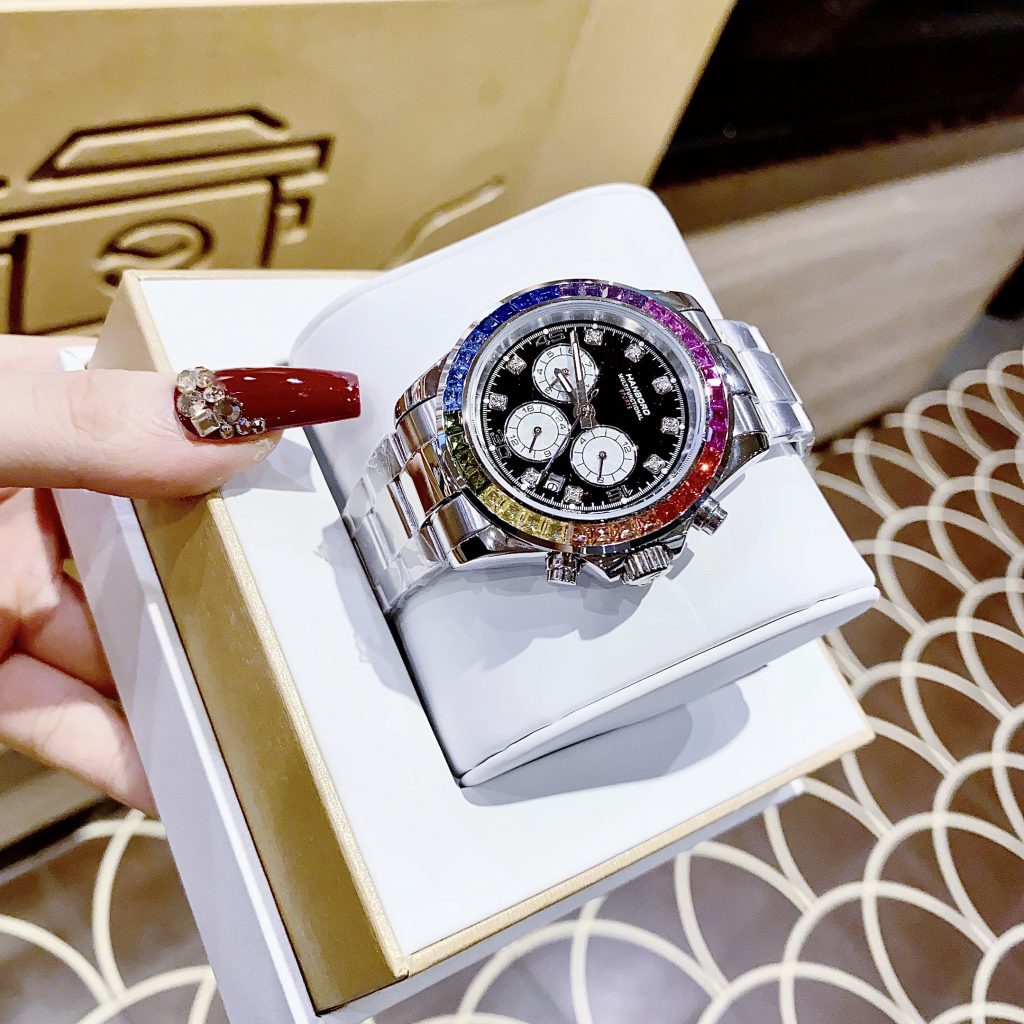 Đồng hồ chính hãng Hanboro Rainbow Unisex dây kim loại 40mm (2)