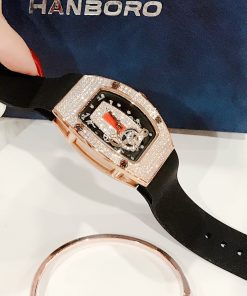 Đồng hồ chính hãng Hanboro hoạ tiết nốt nhạc màu Rose Gold 36mm (2)