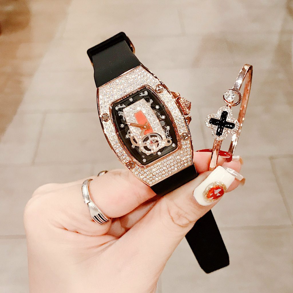 Đồng hồ chính hãng Hanboro hoạ tiết nốt nhạc màu Rose Gold 36mm (2)