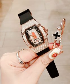 Đồng hồ chính hãng Hanboro hoạ tiết nốt nhạc màu Rose Gold 36mm (2)