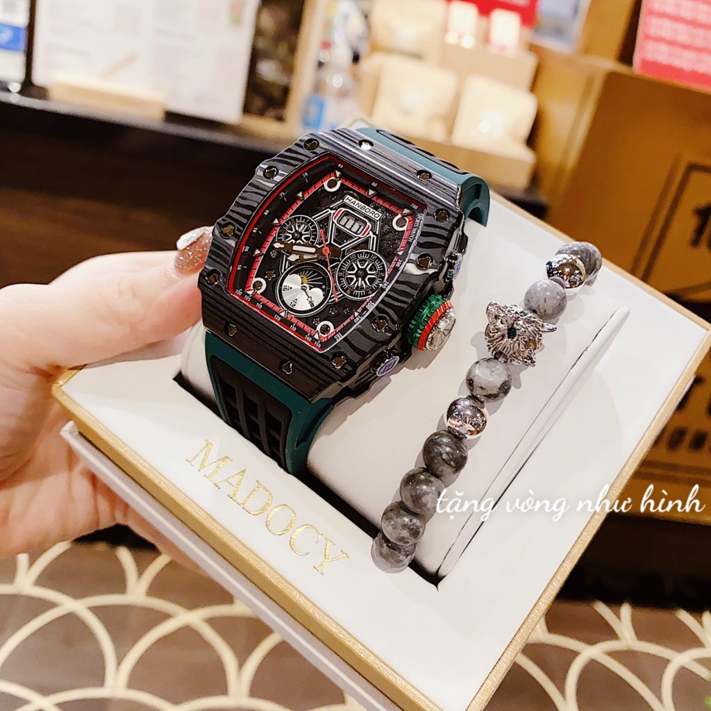 Đồng hồ chính hãng Hanboro nam dây cao su 40x50mm (1)