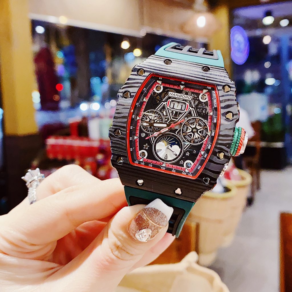 Đồng hồ chính hãng Hanboro nam dây cao su 40x50mm (1)