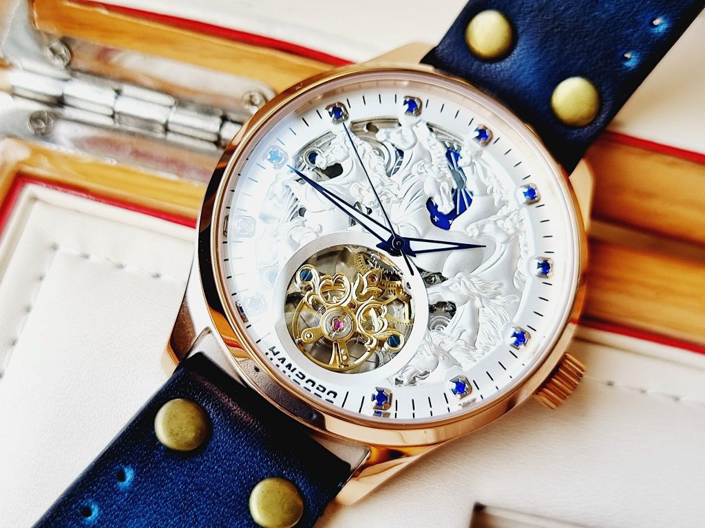 Đồng hồ chính hãng Hanboro nam họa tiết mã đáo thành công 44mm (2)