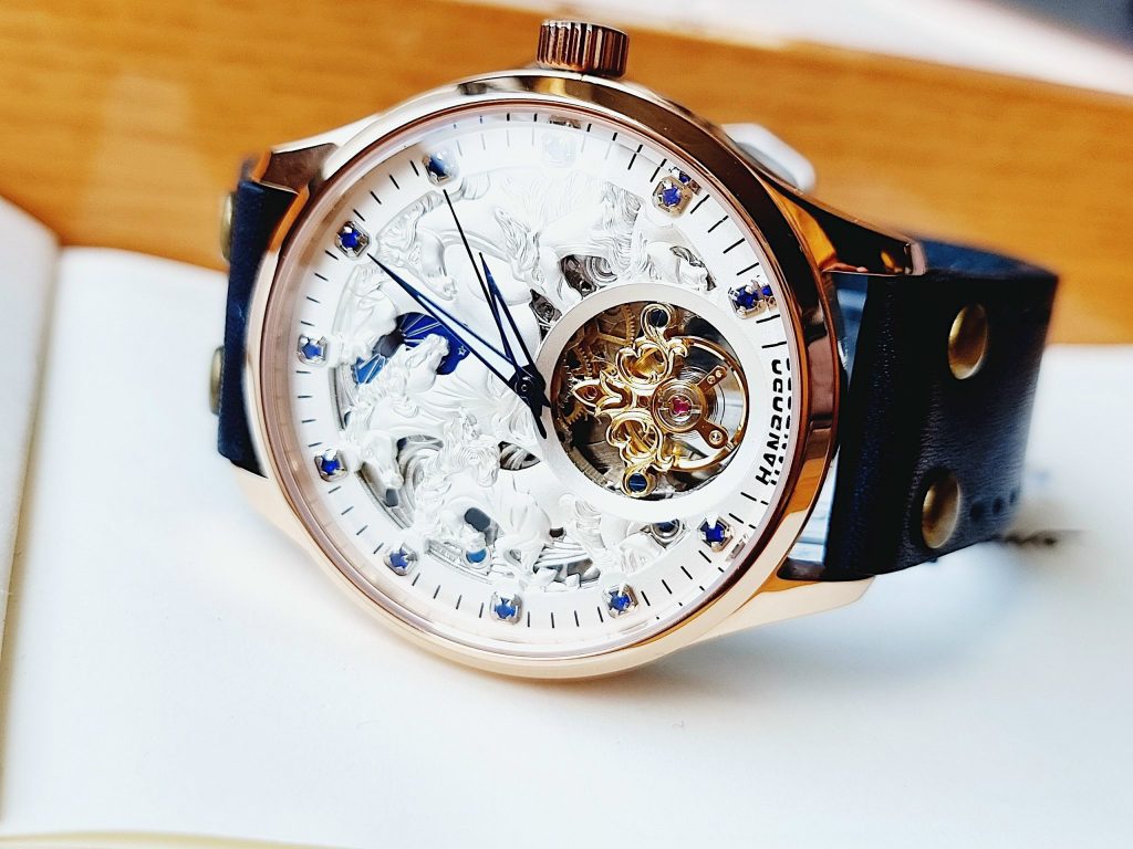 Đồng hồ chính hãng Hanboro nam họa tiết mã đáo thành công 44mm (2)