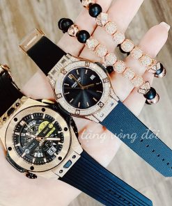 Đồng hồ đôi Hanboro By Huboler chính hãng dây cao su 3640mm (2)